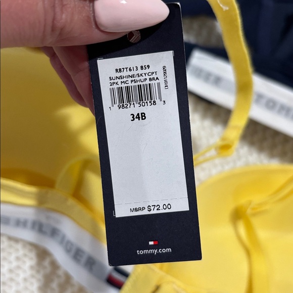 NWT Tommy Hilfiger Women's Navy and Yellow Bra Duo - Picture 3 of 6